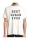 Rashguard Cu Mâneci Scurte Best Coach Ever Bce898-Alb