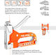 Hojita Hjgu2614 Adjustable Hand Staple Gun 4-14mm 3 1