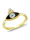Chevalier Ring with Diamond made of Gold 14K