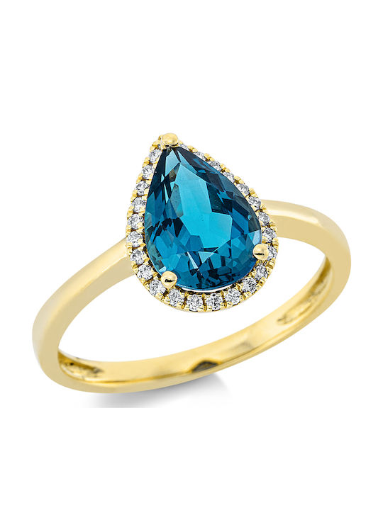 Diamond Group Single Stone from Gold 18K with Diamond