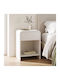 Bedside Table Zeplen Wooden White 40x40x53cm