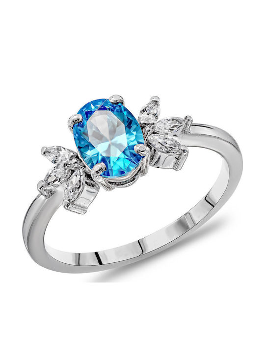 Kiriakos Gofas Damen Ring mit Steinen aus Weißgold 14K