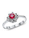 Kiriakos Gofas Damen Ring mit Steinen aus Weißgold 14K