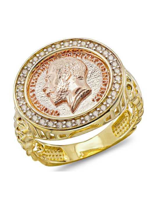 Kiriakos Gofas Ring with Stones made of Gold 14K