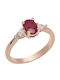 Kiriakos Gofas Ring with Diamond made of Rose Gold 18K