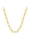 Kiriakos Gofas Chain Neck made of Steel Gold-plated Thin Thickness 3mm