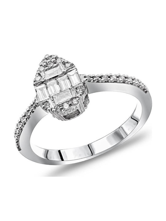Kiriakos Gofas Единичен камък от Бяло злато 18K с Диамант