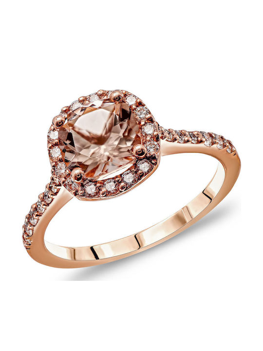 Kiriakos Gofas Einzelner Stein Ring aus Roségold 18K
