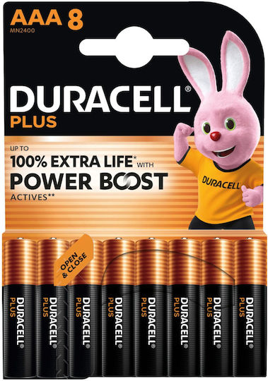 Duracell Plus Αλκαλικές Μπαταρίες AAA 1.5V 8τμχ