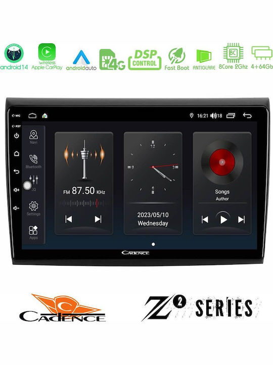 Bizzar Car Audio System for Fiat Bravo 2007-2015 (Bluetooth/USB/WiFi/GPS/Apple-Carplay/Android-Auto) with Touch Screen 9"