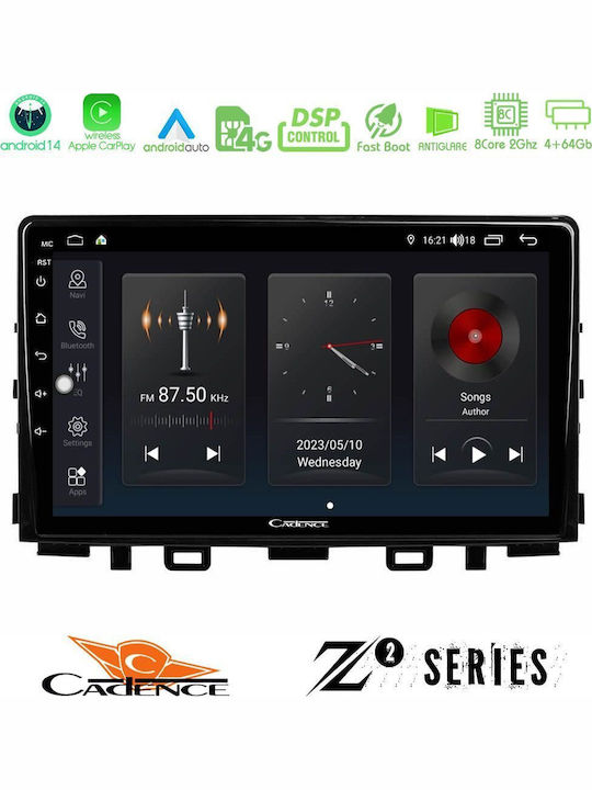 Bizzar Auto-Audiosystem für Kia Stonic / Rio 2018 (Bluetooth/USB/WiFi/GPS/Apple-Carplay/Android-Auto) mit Touchscreen 9"
