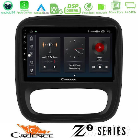 Bizzar Ηχοσύστημα Αυτοκινήτου για Opel Vivaro Fiat Talento Renault Trafic Nissan NV300 2014 με A/C (Bluetooth/USB/WiFi/GPS/Apple-Carplay/Android-Auto) με Οθόνη Αφής 9"