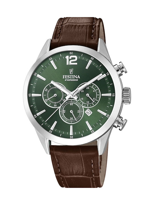 Festina Ανδρικό Ρολόι 43.5mm Χρονογράφος Μπαταρ...