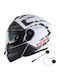 Yohe 935 SV G24 White/Black/Grey Matt Motorcycle Helmet Flip-Up ECE 22.06 1600gr with Sunvisor