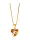 Graloro Necklace with design Heart from Gold Plated Steel with Pearls