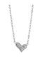 Graloro Necklace with design Heart from Steel with Zircon