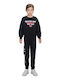 Kids Sweatpants Set Black 2pcs Creative Girls
