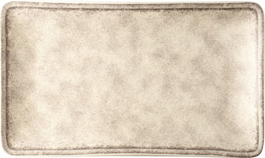 Lukanda Serving Platter Rectangular made of Porcelain Gray 27x16cm