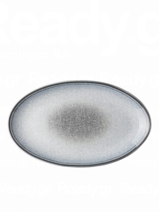 Lukanda Serving Platter Oval made of Porcelain Gray 25x25cm