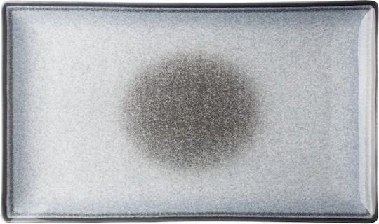 Lukanda Serving Platter Rectangular made of Porcelain Gray 27x16cm