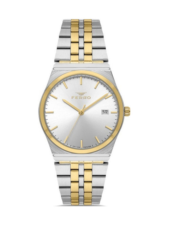 Ferro Men's Watch 36mm Battery with Silver Metal Bracelet