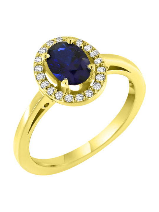 Kiriakos Gofas Single Stone from Gold 14K with Diamond
