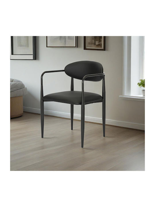 Kalone Dining Room Artificial Leather Chair Bla...