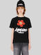 Women's T-shirt Floral Black