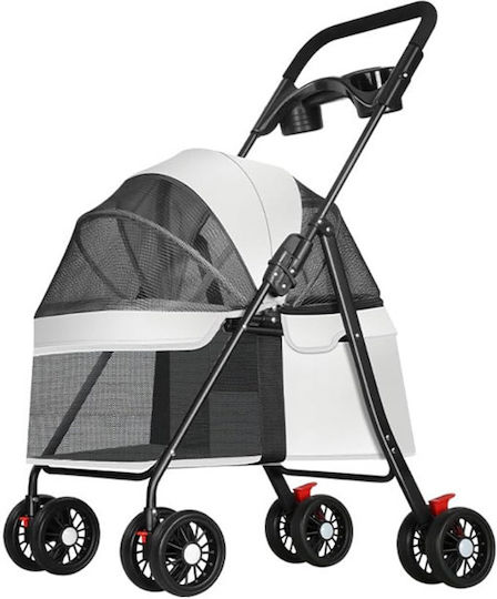 Denik Pets Καρότσι για Μεταφορά Σκύλου / Γάτας έως 20kg Λευκό Μ97xΠ69xΥ49εκ.