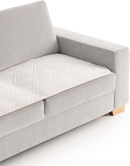Sofazip Topper Elastische Abdeckung für Zweisitziges Sofa Ivory 65x130cm 1Stück