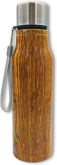 Uncle George Bottle Thermos Stainless Steel BPA Free 750ml Wood Effect