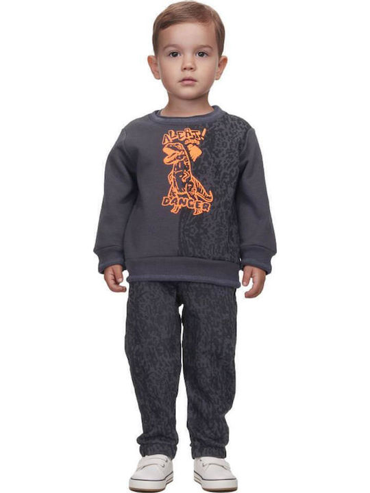 Joyce Kids Sweatpants Set Black 2pcs Dino Alert