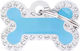 Dog ID Tag My Family Glam Bone Light Blue Small...