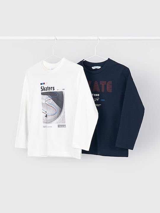 Set Kinderhemden Ecru/Blue