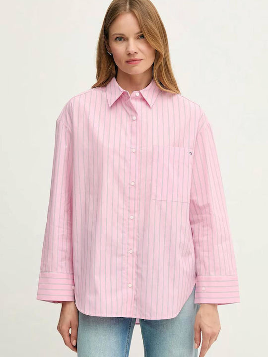 Tommy Hilfiger Women's Long Sleeve Shirt Pink WW0WW45892-0D1