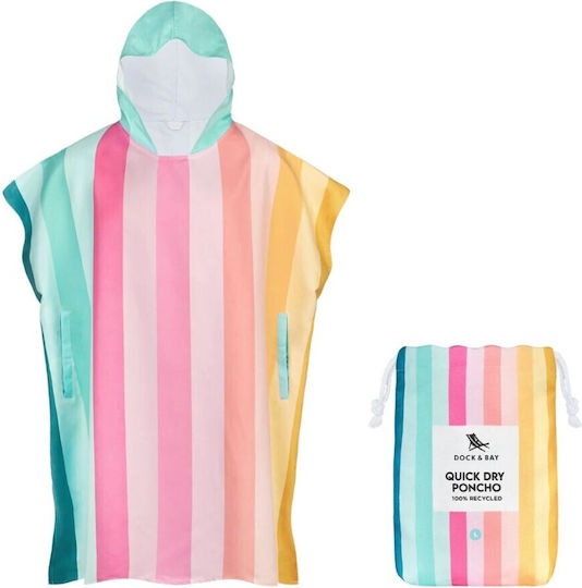 Dock & Bay Poncho Adulți Quickdry Coastal Candy Mediu 70x90 cm