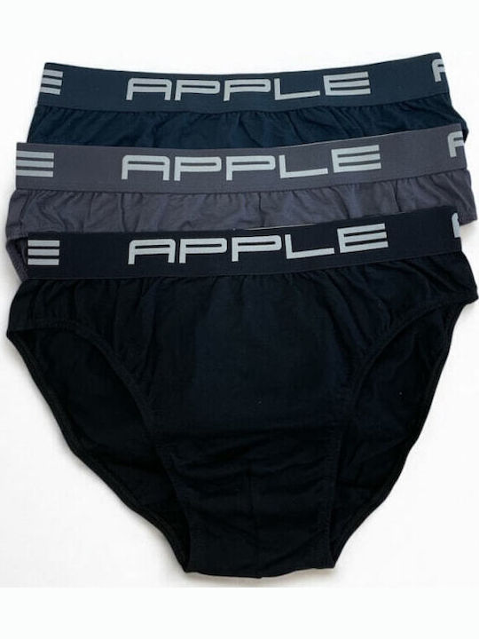 Apple Boxer Ανδρικά Σλιπ Ανθρακί με Σχέδια 3Pack