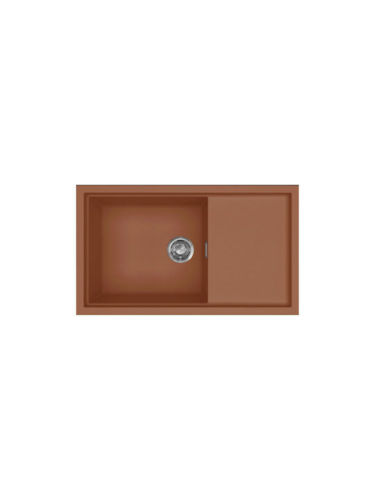 Elleci Drop-In Sink Synthetic Granite W86xD50cm