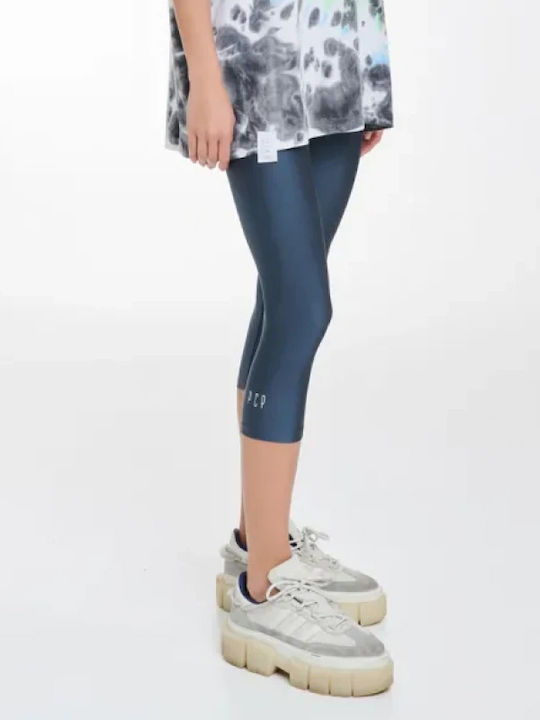 Jacqueline 6-8 Women's Capri Everyday Legging Shiny Gray