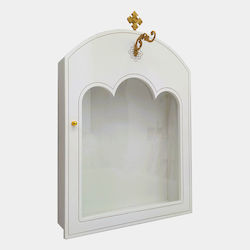 Large Straight Iconostasis Hook Series 50 Modern White Lacquer 69.5 X 47 X 11