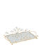 Keskor Metallic Rectangular Decorative Tray with Mirror 33x22x10cm
