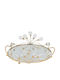 Keskor Metallic Round Decorative Tray with Mirror 28x29x10cm