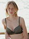 Padded Underwire Bikini Bra with Adjustable Straps Beige