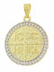 Kiriakos Gofas Pendant Kids Talisman Double Sided with Chain Konstantinato made of Gold 9K KN570
