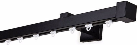 One-Way Aluminum Curtain Track Black 360cm A301004
