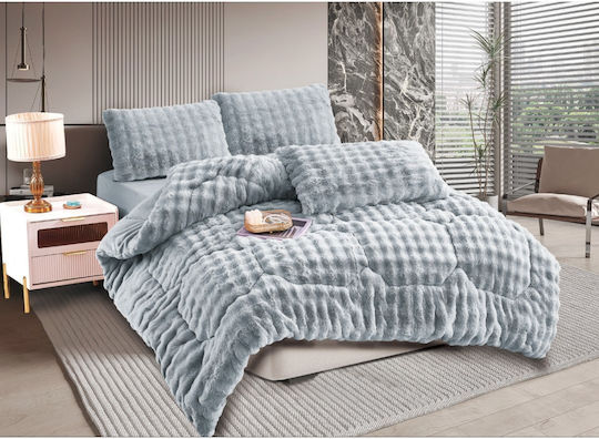 Silk Fashion Κουβερτοπάπλωμα Υπέρδιπλο 220x240εκ. Burble Γκρί 320 GSM