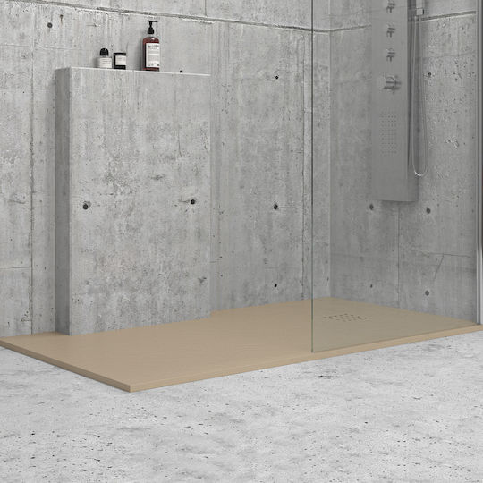 Ορθογώνια Ακρυλική Ντουζιέρα 160x90cm Μπεζ
