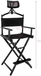 Salon Tech Makeup Chair Black with Adjustable Height