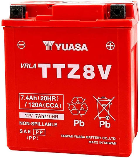 Yuasa Μπαταρία Μοτοσυκλέτας 120A με Χωρητικότητα 7.4Ah