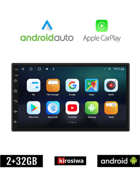 Kirosiwa Car Audio System for Nissan Micra 2008-2011 (Bluetooth/USB/AUX/WiFi/GPS/Apple-Carplay/Android-Auto) with Touch Screen 7"